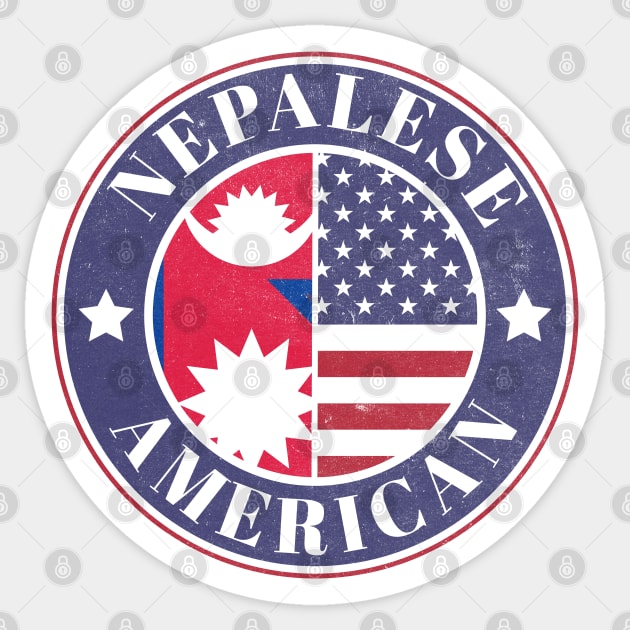 Proud Nepalese-American Badge - Nepal Flag Sticker by Yesteeyear